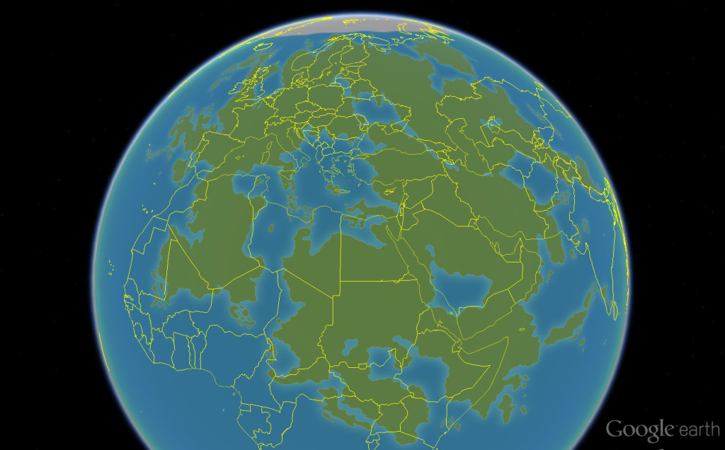 Lorakis und die Staaten der Erde zum Größenvergleich